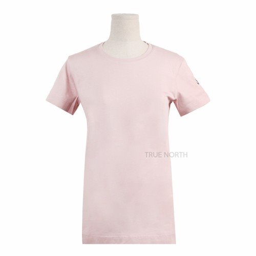 [몽클레어] 22SS 여성 8C73200 V8058 529 로고 패치 반팔 티셔츠 핑크